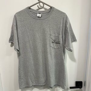 (L) Gray Pipe Dream Fishing Team tee.